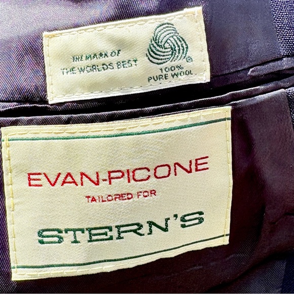 Vintage Evan Picone Blue Blazer Size 44R Wool Gold Button Vented Sailboat Brooch - Picture 15 of 15